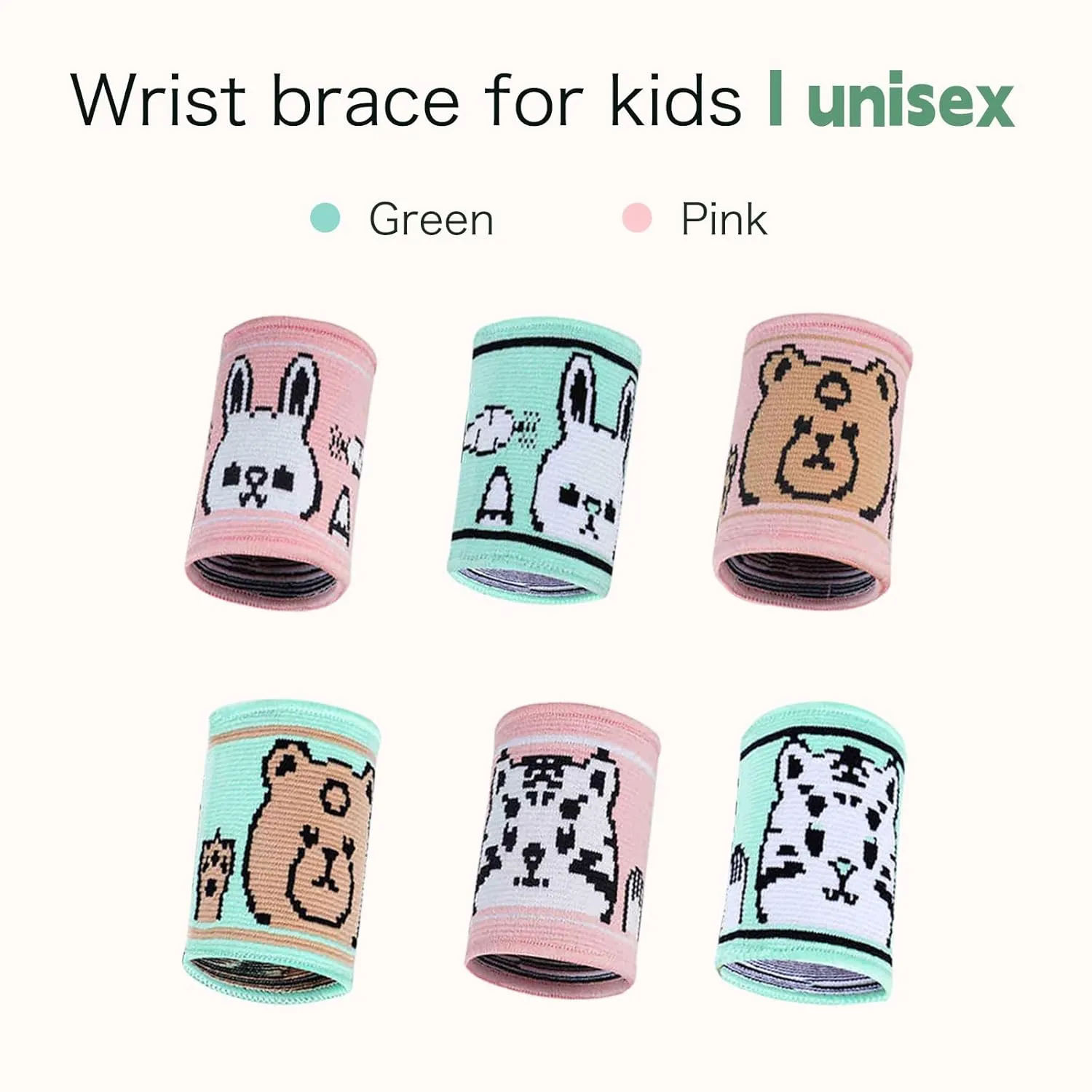 Wrist Brace, Compression Wrist Strap Support Wrist for Kids, Youth, Boys& Girls, One Size, Sports Wristband 1 pair (Pink Tiger)