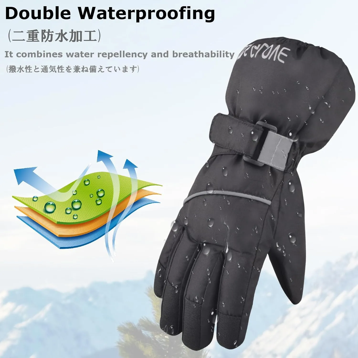 YAPJEB Kids Winter Warm Gloves Ski Gloves Windproof Outdoor Sports Gloves for Boys Girls Skating Snowboarding Hiking
