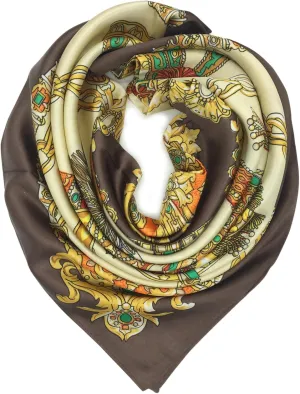 YOUR SMILE Silk Like Scarf Women's Fashion Pattern Large Square Satin Headscarf Headdress